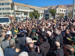 پیکر شهدای هنگ مرزی مهران در ایلام تشییع شد