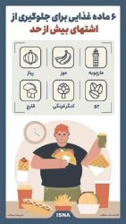 اینفوگرافیک / ۶ ماده غذایی برای جلوگیری از اشتهای بیش از حد